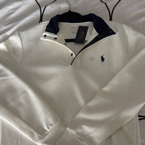 Polo by Ralph Lauren White Popover with Navy and Yellow Tag